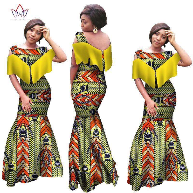 ankara fitted long gown