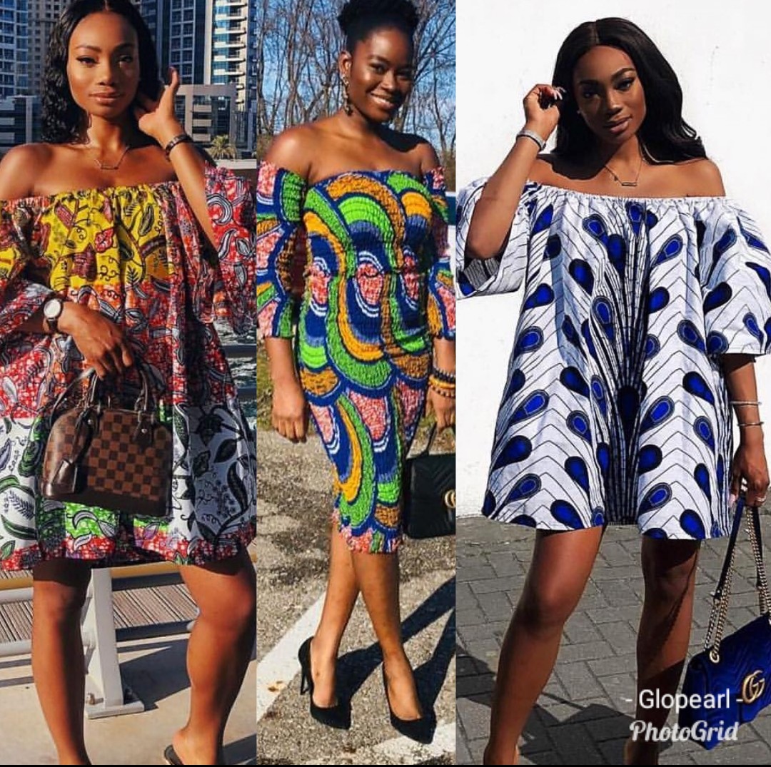 ankara off shoulder gown and top
