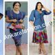 Jean Gown With Ankara Patches