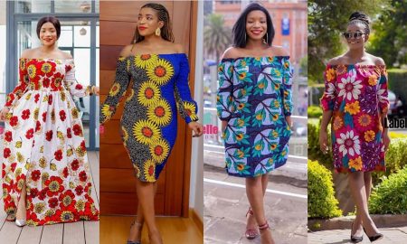 Off Shoulder Ankara Gowns