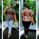 Peplum tops made with Ankara