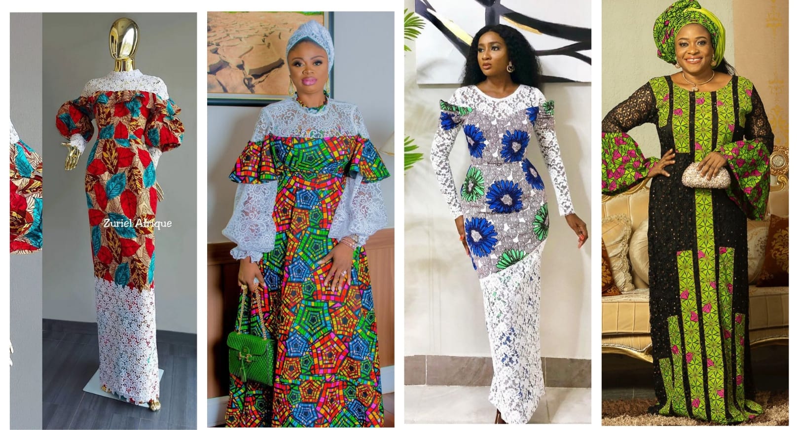 Ankara & Lace Combo Gown Styles